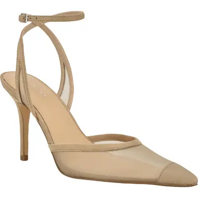 Calvin Klein Ozala Ankle Strap Pump in Light Natural Mesh at Nordstrom, Size 6 | Nordstrom