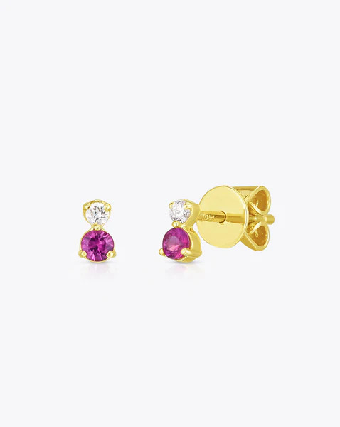 Gemstone + Diamond Duo Studs | Ring Concierge