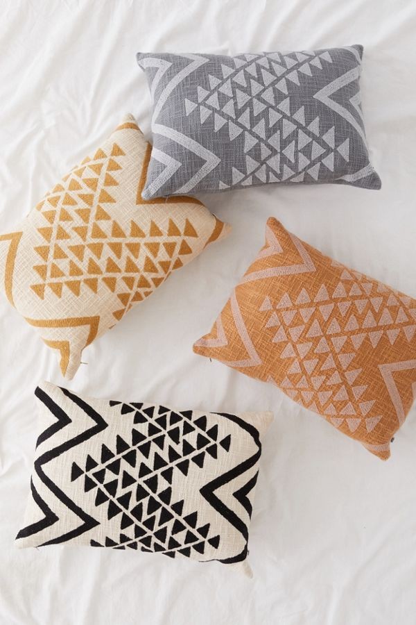 Elyse Embroidered Lumbar Pillow | Urban Outfitters (US and RoW)