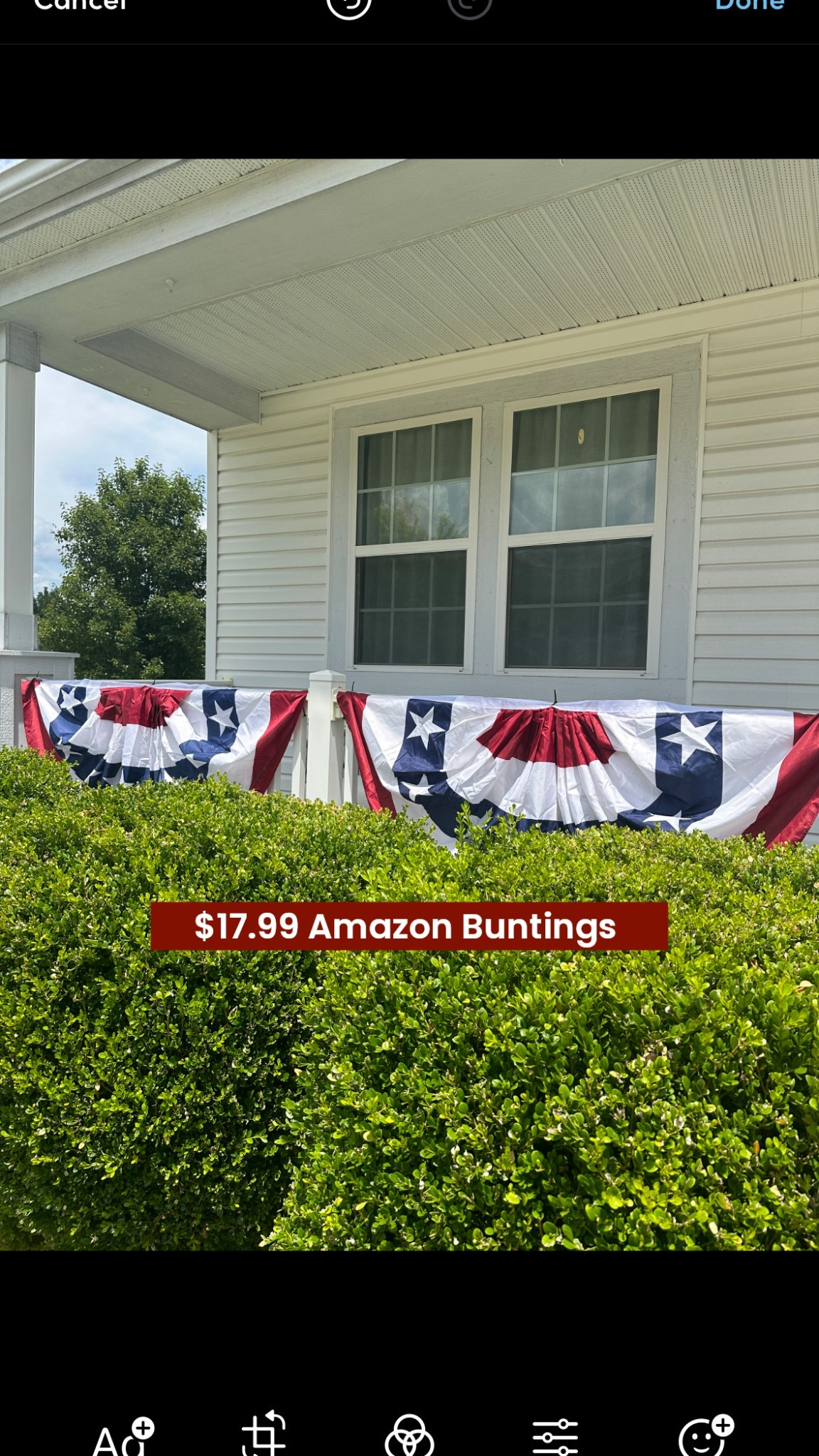 Add some patriotic curb appeal with these buntings! 
American flag 
4th of July
Independence Day 

#LTKHome #LTKSaleAlert #LTKSeasonal