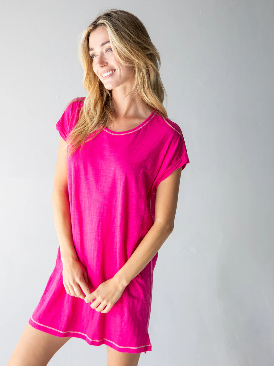 Frankie Knit Tee Dress - Pink | Natural Life
