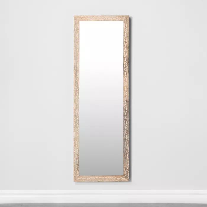 Carved Dot Natural Wood Floor Mirror - Opalhouse™ | Target