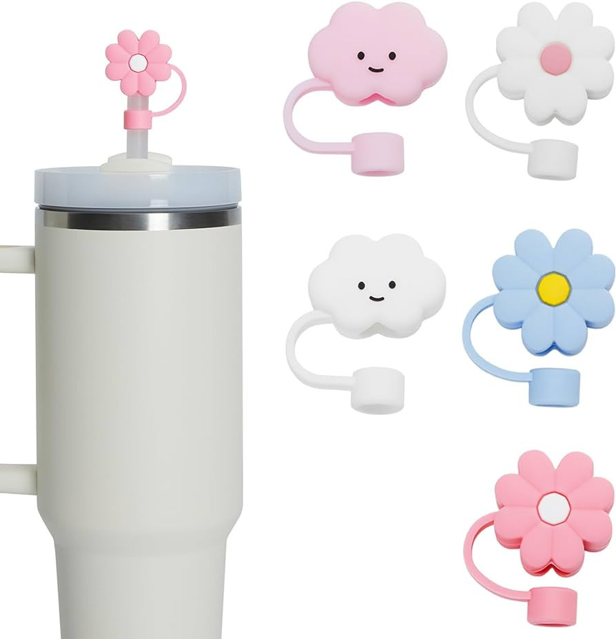 UnowYi 5Pcs 0.4in Straw Cover Cap for Stanley Cup, Silicone Straw Topper for Stanley Cup, Dust-Pr... | Amazon (US)