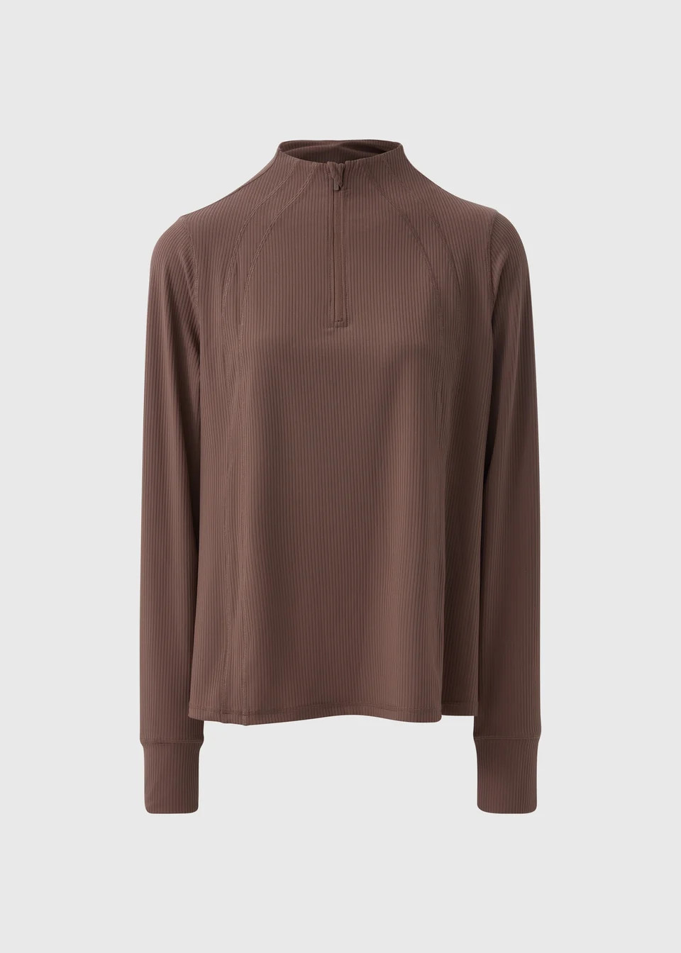 Souluxe Brown Ribbed Half Zip Top | Matalan (UK)