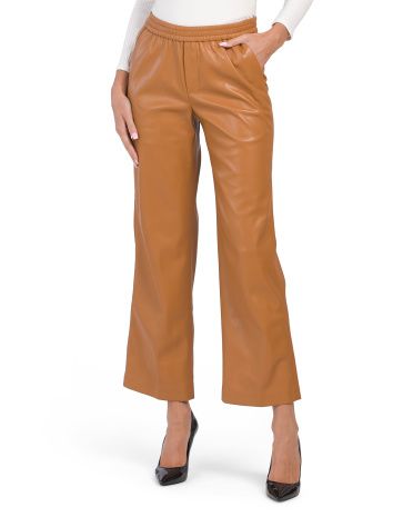 Faux Leather Pull On Wide Leg Pants | Clothing | T.J.Maxx | TJ Maxx