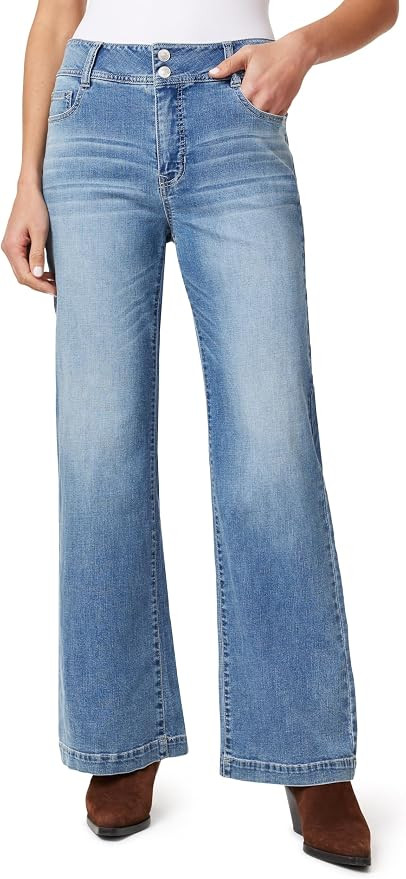 Angels Forever Young Women's Everbreeze Curvy High-Rise Relaxed Flare Jeans | Amazon (US)