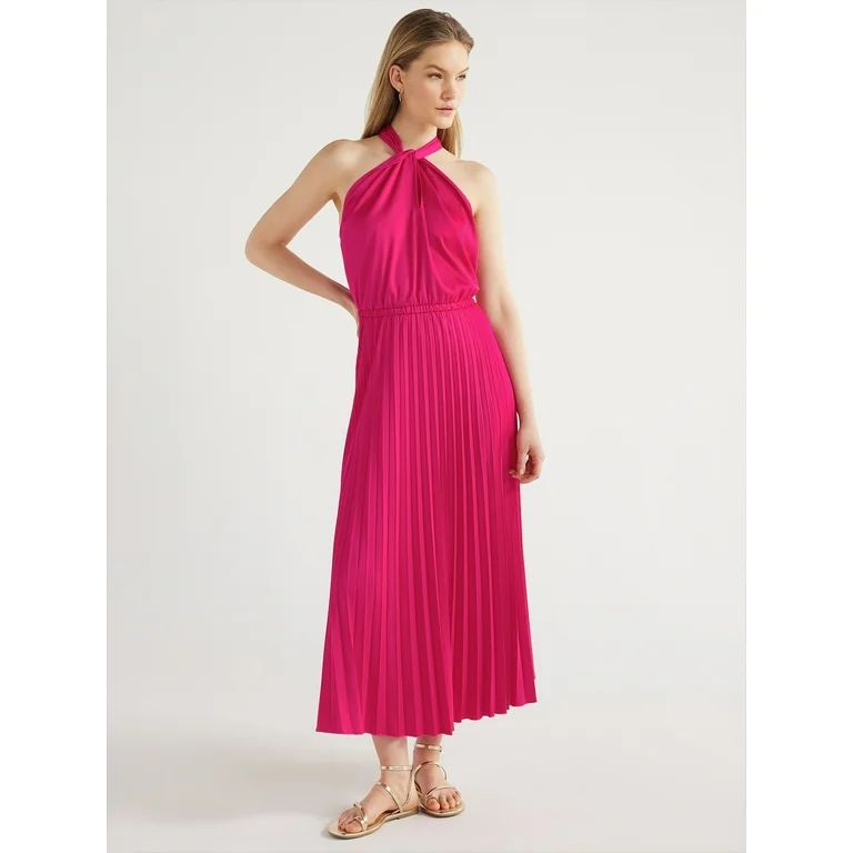 Scoop Women’s Keyhole Halter Neck Dress, Sizes XS-XXL - Walmart.com | Walmart (US)