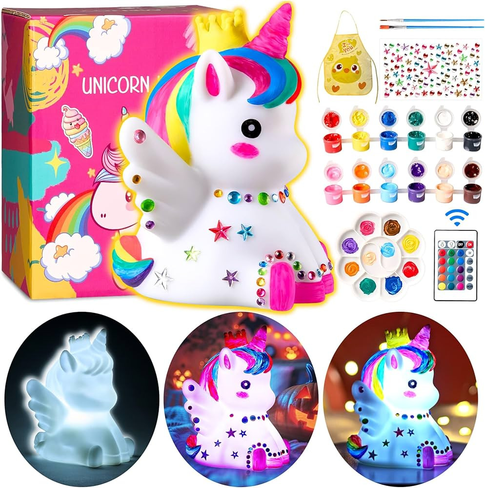 Paint Your Own Unicorn Lamp Kit: Arts and Crafts for Kids Ages 8-12 Unicorn Toys for Girls Age 4-... | Amazon (US)