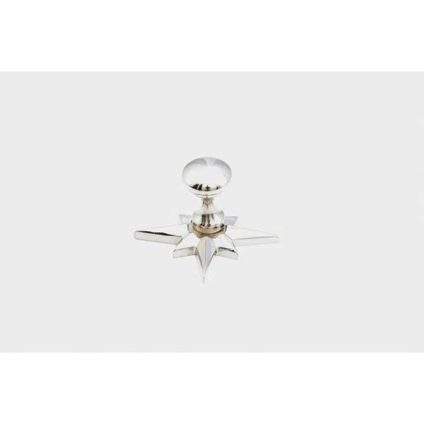 982-PN 11/16" Sonata Round Cabinet Knob With Star Backplate Polished Nickel Finish | Wayfair North America