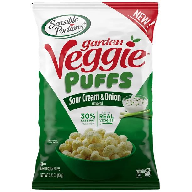 Sensible Portions Gluten-Free Sour Cream & Onion Garden Veggie Puffs, 3.75 oz - Walmart.com | Walmart (US)