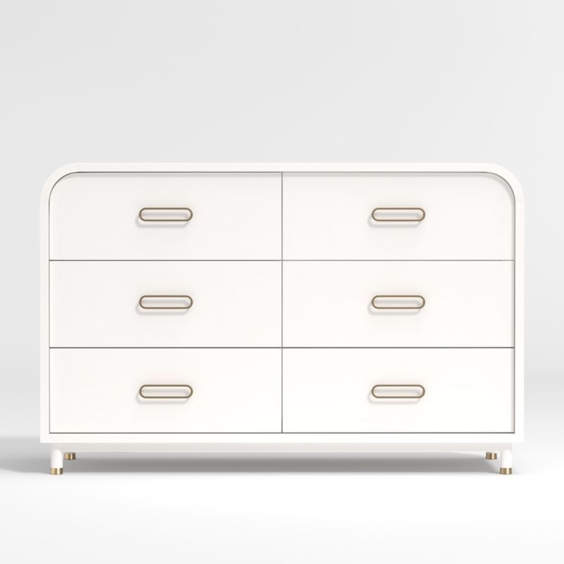 Kids Arlo Wide White and Gold Dresser + Reviews | Crate and Barrel | Crate & Barrel