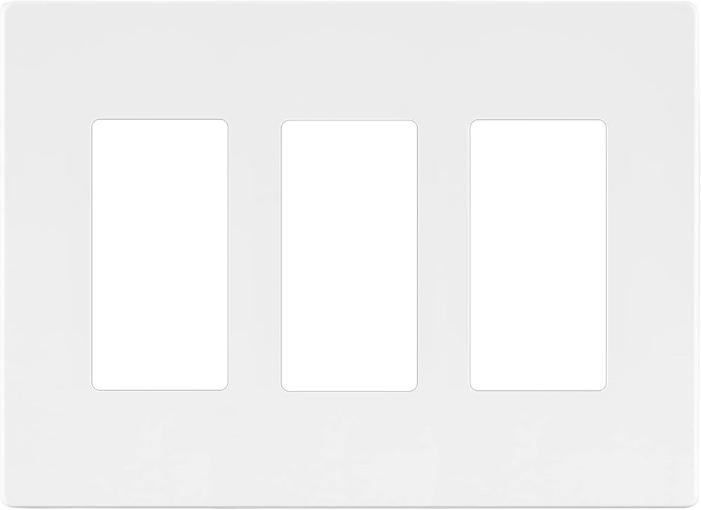 LIDER Matte Finish Triple Decorator Switch Cover, Screwless Wall Plate, Mid-Size 3-Gang 4.88" x 6... | Amazon (US)