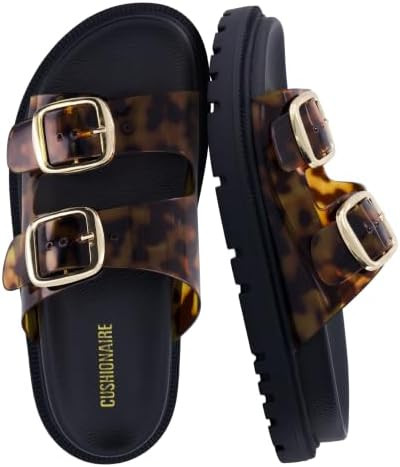CUSHIONAIRE Fuse Chunky Womens Sandals with Double Buckle Straps and Durable Lug Sole, Casual Pla... | Amazon (US)
