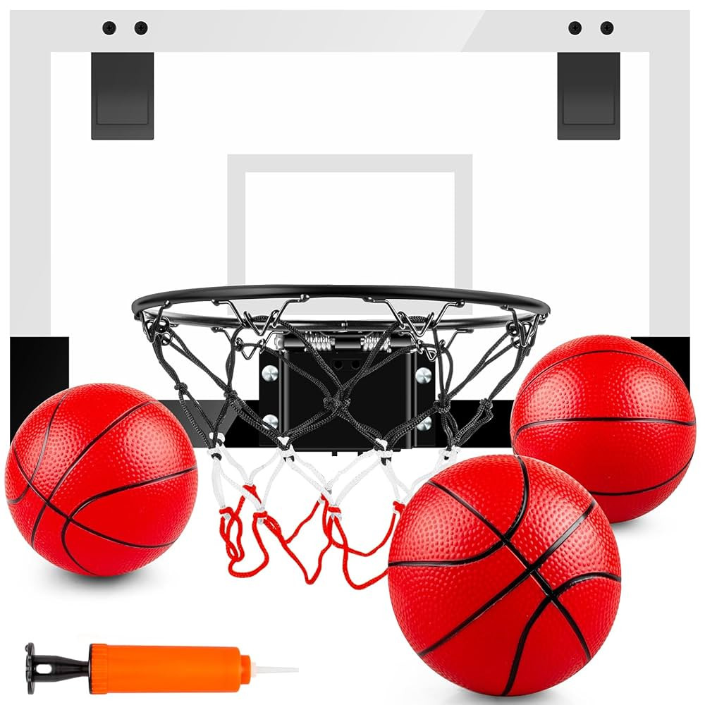 Indoor Basketball Hoop Boys Gifts for Teens and Adults Door Room Basketball Hoop Mini Hoop, 3 Bal... | Amazon (US)