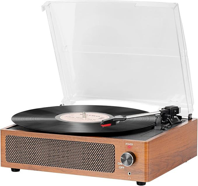 Record Player Turntable with Built in Speaker Wireless 3-Speed Belt-Driven Vinyl LP Vintage Desig... | Amazon (US)