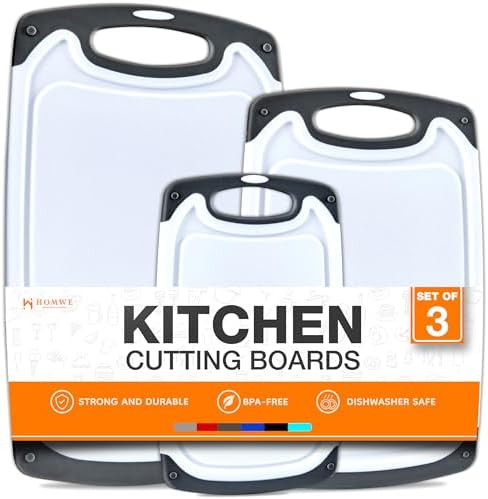 Cutting Boards for Kitchen - BPA-Free Chopping Board - Different Sizes & Non Slip Handles - Rever... | Amazon (US)