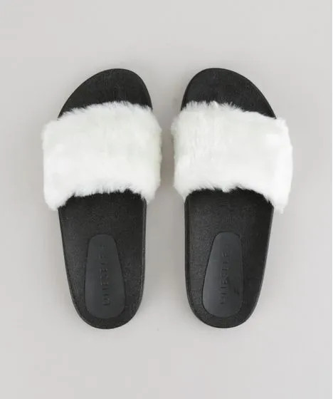 Chinelo Slide com Pelo Branco | C&A BR