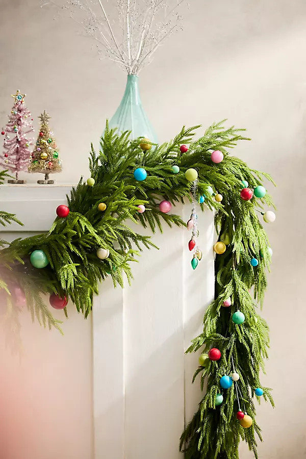 Faux Norfolk Pine Garland, Deluxe 9' in Green at Terrain | Terrain