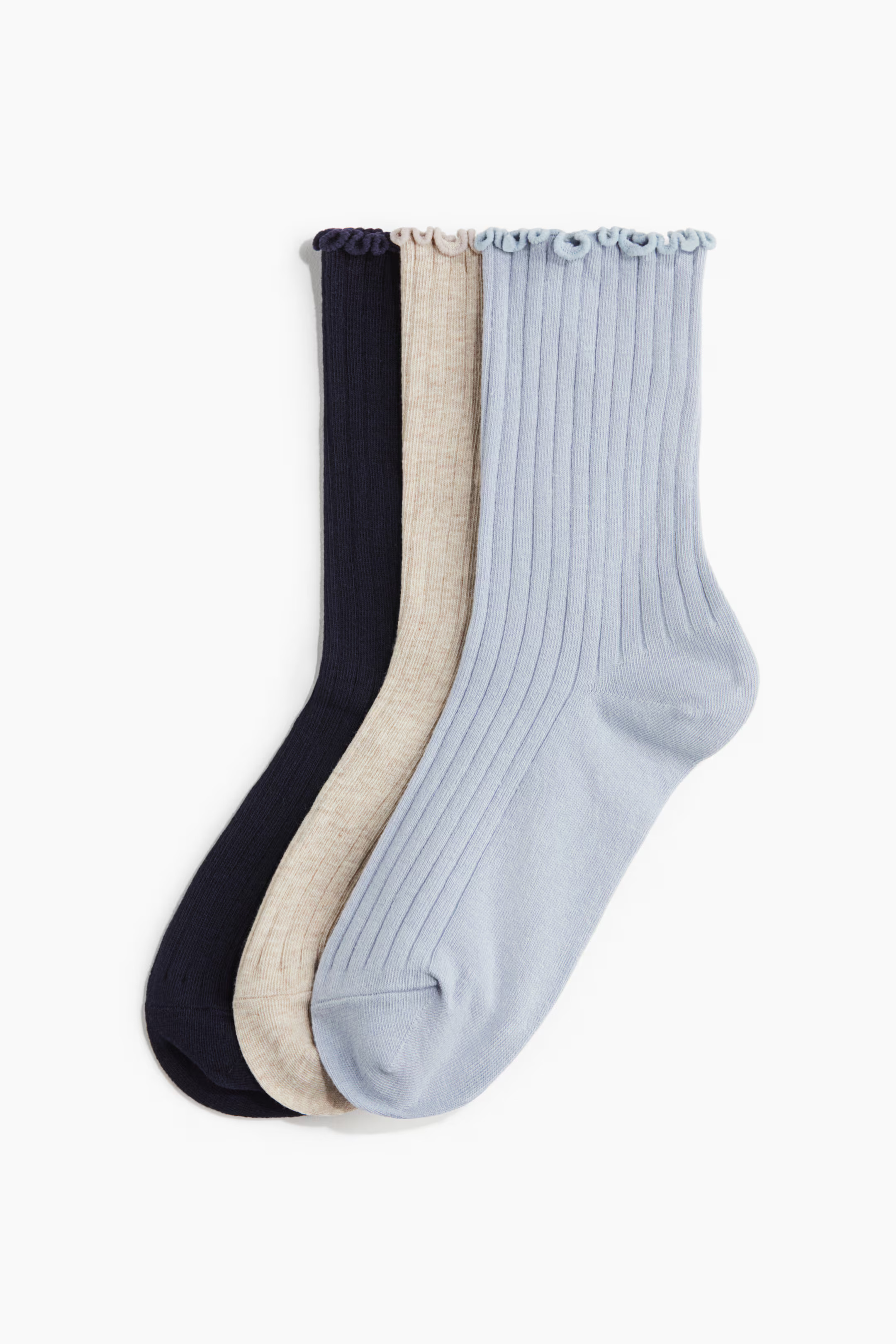 Pack de 3 calcetines en punto de canalé | H&M (FR, IT, ES, PT, BE)