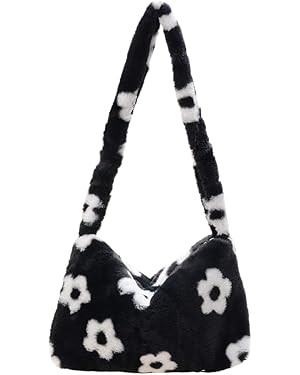 YFGBCX Plush Underarm Bag, Ladies Fluffy Shoulder Bag, Women Y2K Furry Purse Fluffy Tote Bag for ... | Amazon (US)