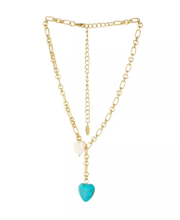 18K Gold Plated Synthetic Turquoise Heart Necklace | Macys (US)