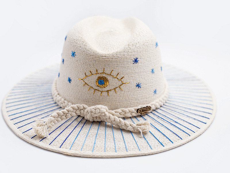 Evil Eye Blue on White | Corazón Playero