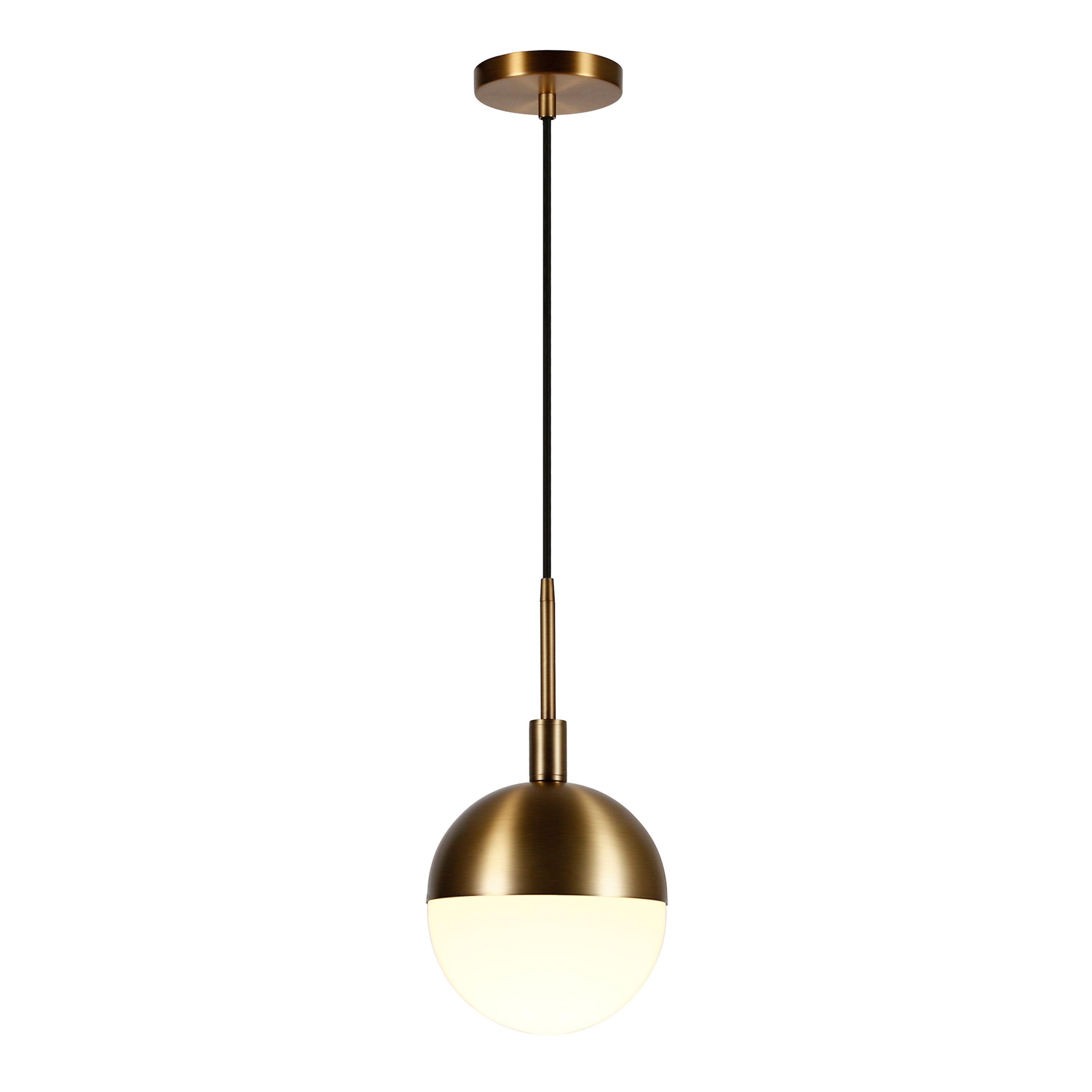 Frosted Glass and Brass Orb Pendant Lamp | World Market