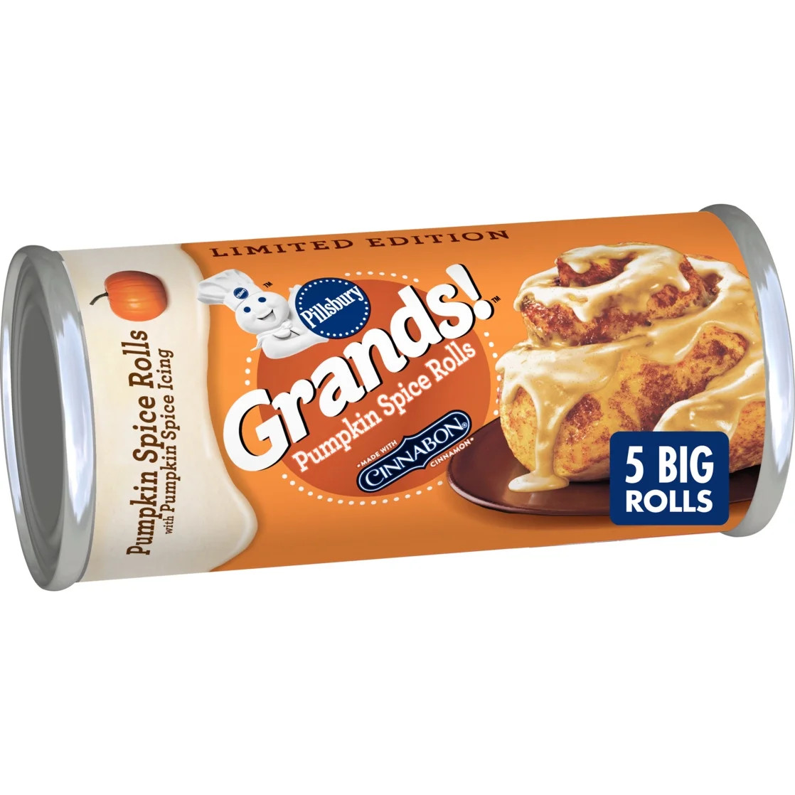 Pillsbury Grands! Limited Edition Pumpkin Spice Rolls and Icing, 5 Big Rolls, 17.5 oz | Walmart (US)