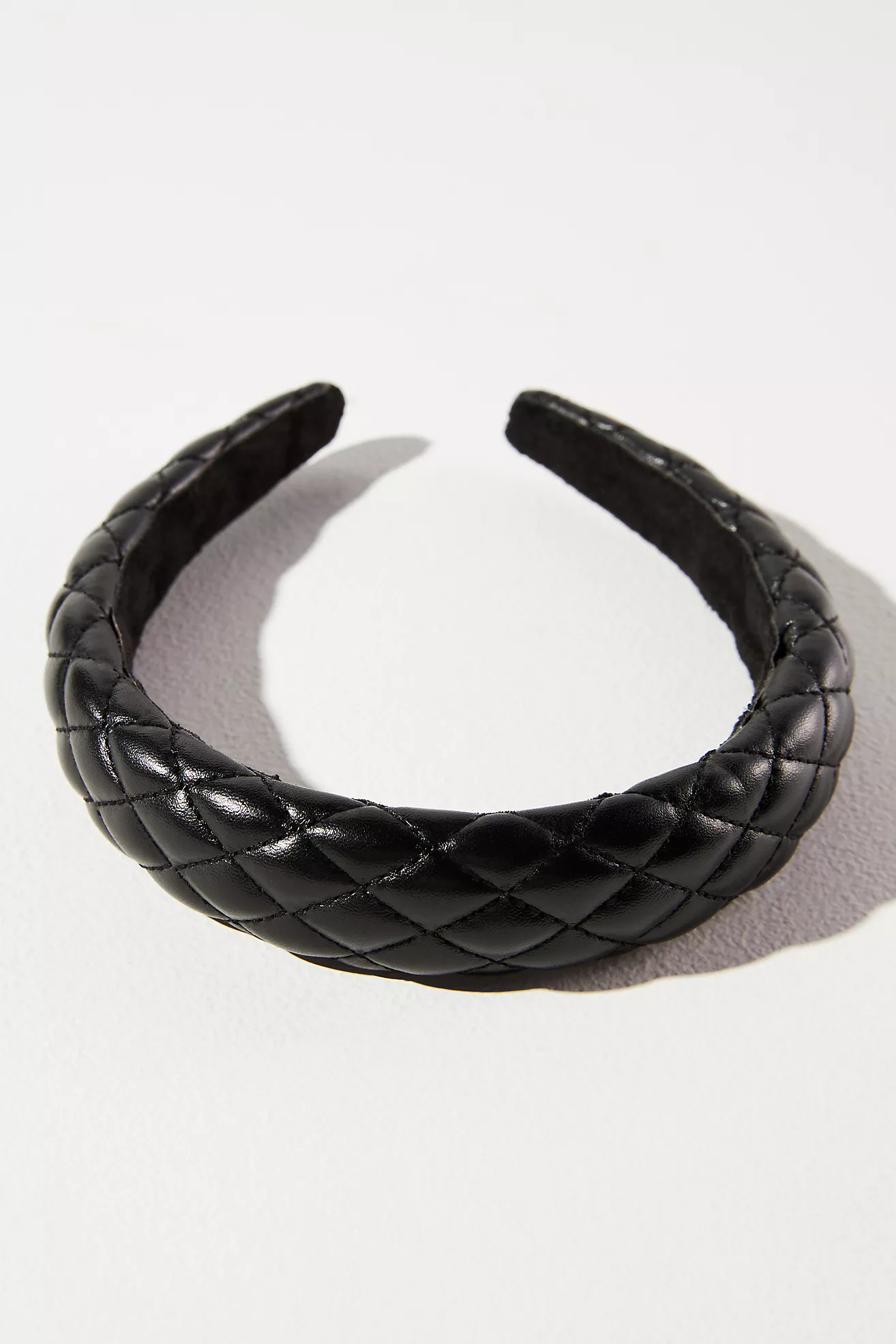 Quilted Faux Leather Puffy Headband | Anthropologie (US)