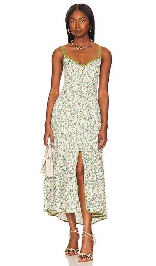 Yamila Dress in Olive & Yellow Floral | Revolve Clothing (Global)