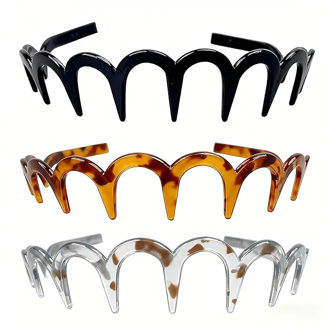 3 PCS New U Shape Fashion Tooth Hair Comb Headband，2025 High Cranium Headbands for Women's Hair... | Amazon (US)
