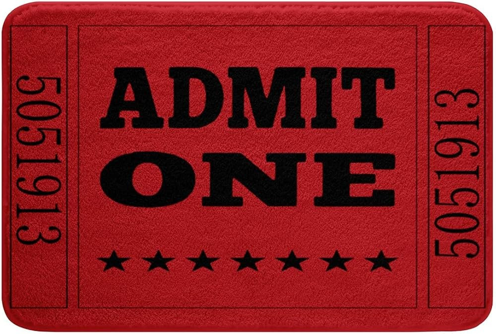 jejeloiu 16"x24" Movie Ticket Bath Mats for Bathroom Movie Theater Decor Bathroom Rugs for Kids W... | Amazon (US)