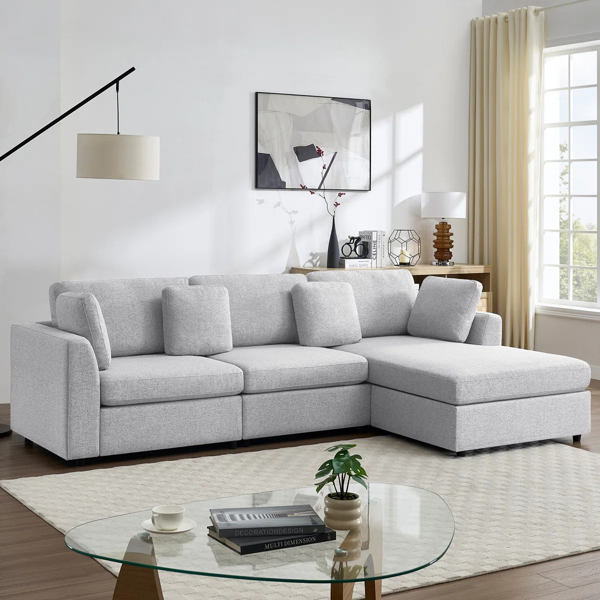 Wauseon 2 - Piece 108.7" Upholstered L Shape Sofa with Convertible Chaise | Wayfair North America