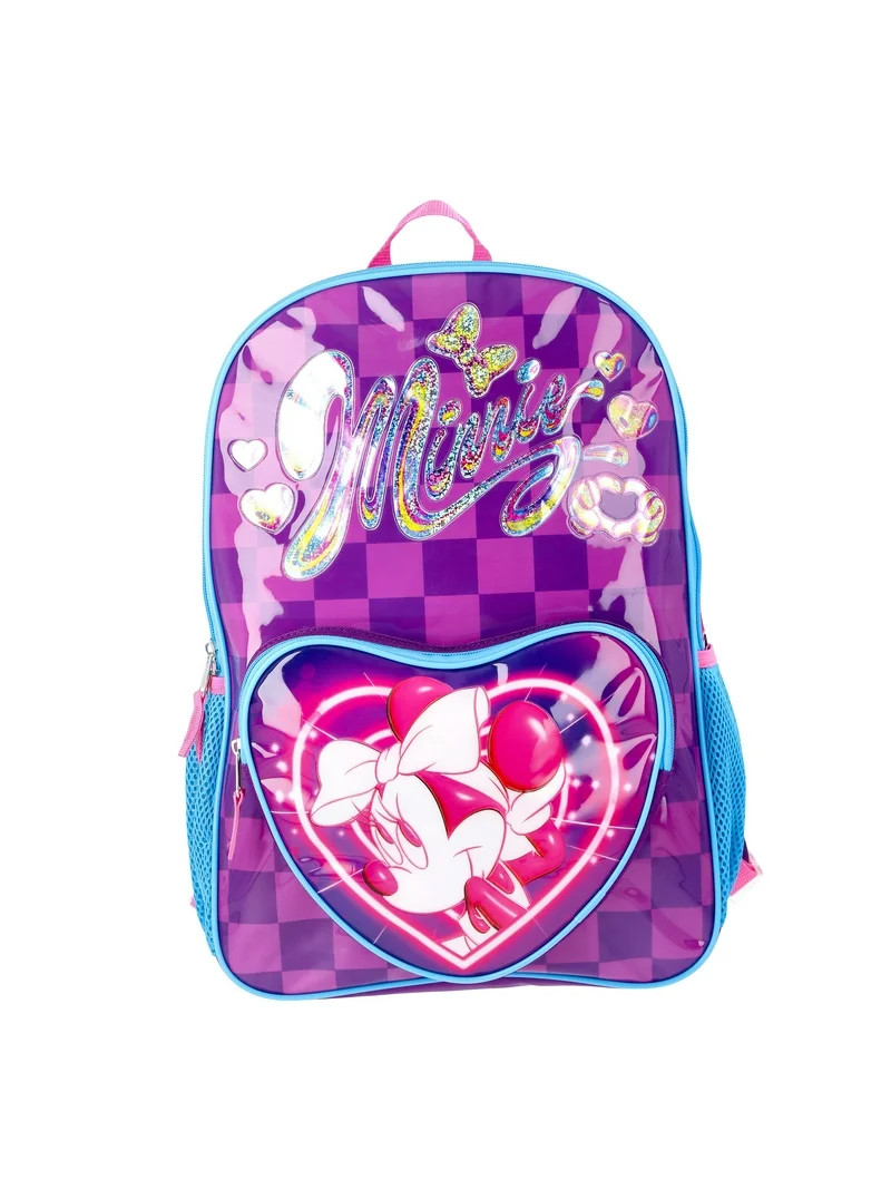 Minnie Mouse Disney Mochila para Niña con Luz de Corazón de 17", Violeta | Walmart (US)
