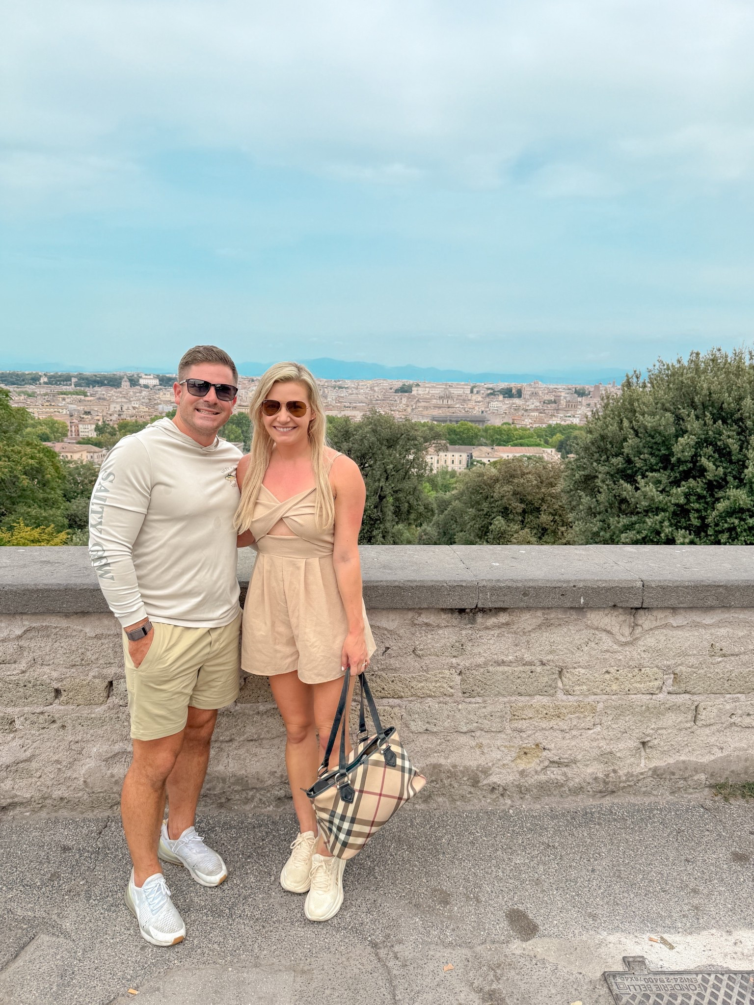 Sightseeing in style 🇮🇹☀️ Exploring Rome’s most iconic landmarks — from the Colosseum to cobblestone streets — in comfy-chic neutrals perfect for a full day of walking, gelato breaks, &amp; history-filled views. Save this look for your next Italy trip &amp; follow @kitchensinkit for more luxury travel style from Rome to the Riviera! ⸻ Rome outfits, Italy travel outfits, sightseeing outfits Europe, Rome summer outfit, neutral travel outfit, Italy vacation outfit ideas, Rome street style, European travel fashion, comfortable sightseeing outfit, chic travel outfit for summer, neutral romper outfit, Hoka sneakers travel outfit, Rome travel looks, Italy outfit inspiration, what to wear in Rome, travel outfits for couples, stylish walking outfit Europe, Mediterranean travel fashion, Rome aesthetic outfit, summer travel capsule wardrobe

 

 #LTKStyleTip #LTKTravel #LTKMens