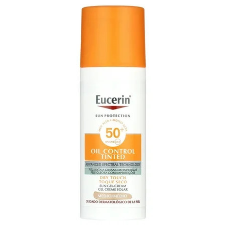 EUCERIN OIL CONTROL TINTED SUN GEL-CREAM SPF50+ MEDIUM 50ML | Walmart (US)