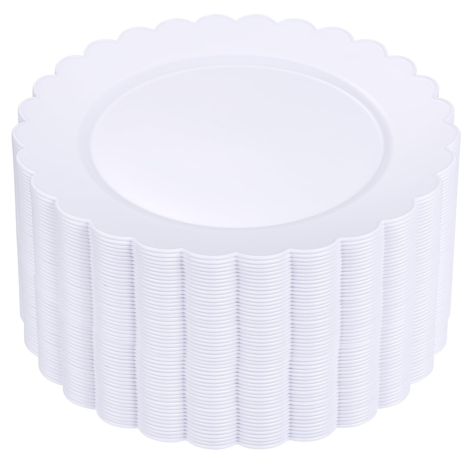 SUT 72-Pack 10.25 Inch White Heavy Duty Plastic Dinner Plates, Disposable Plates, Scallop Plates ... | Amazon (US)