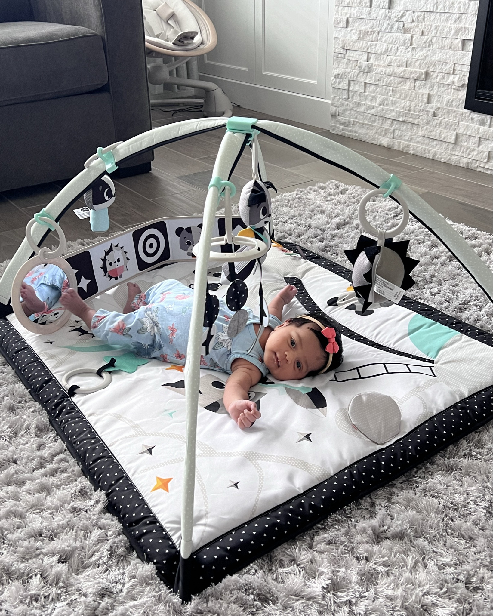High contrast baby gym! 

Maya loves it; newborns can only recognize white, black and gray. It’s a great alternative to the Lovevery Play Gym $$

#LTKFindsUnder100 #LTKBaby #LTKKids