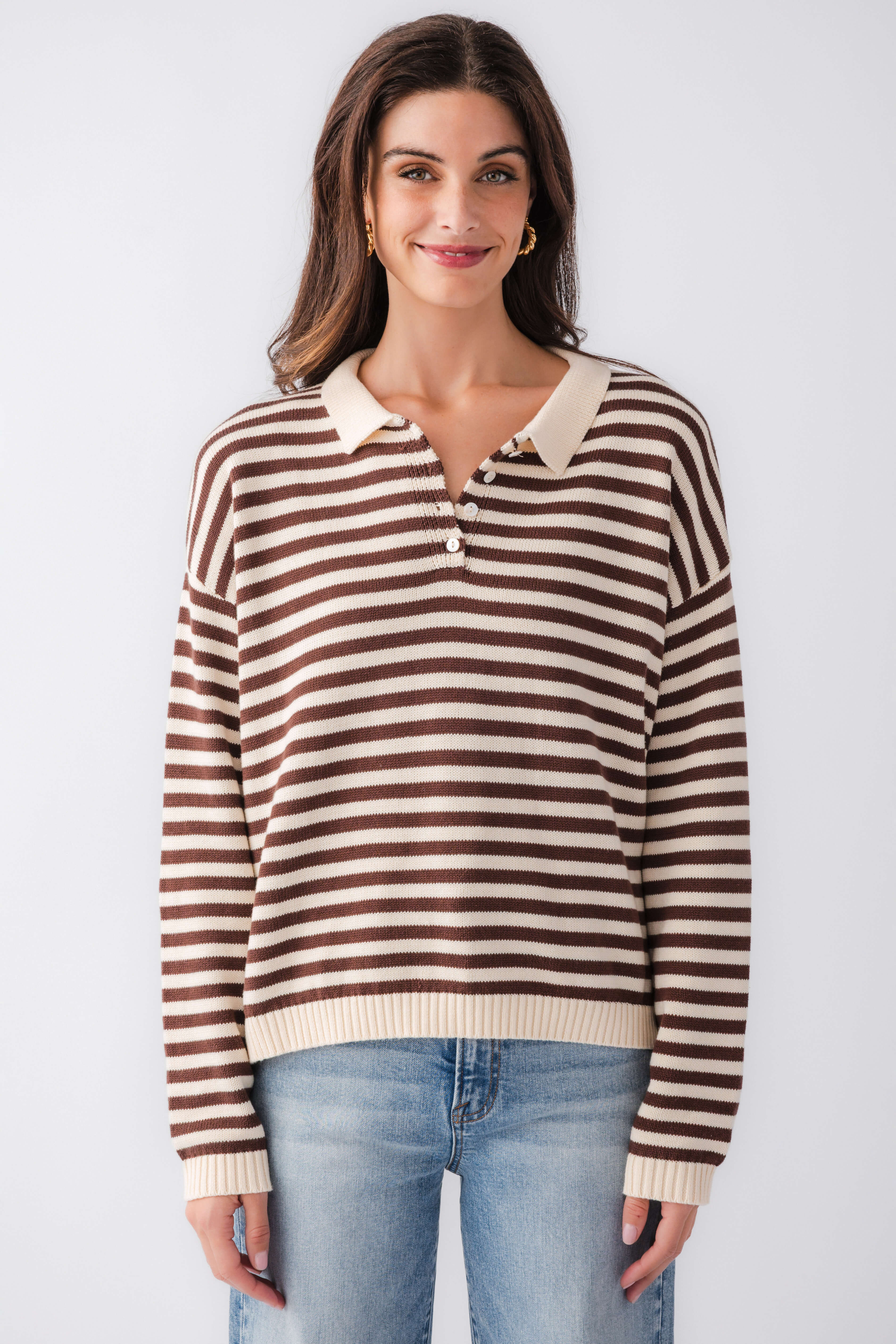 Things Between Collared Polo Sweater | Social Threads