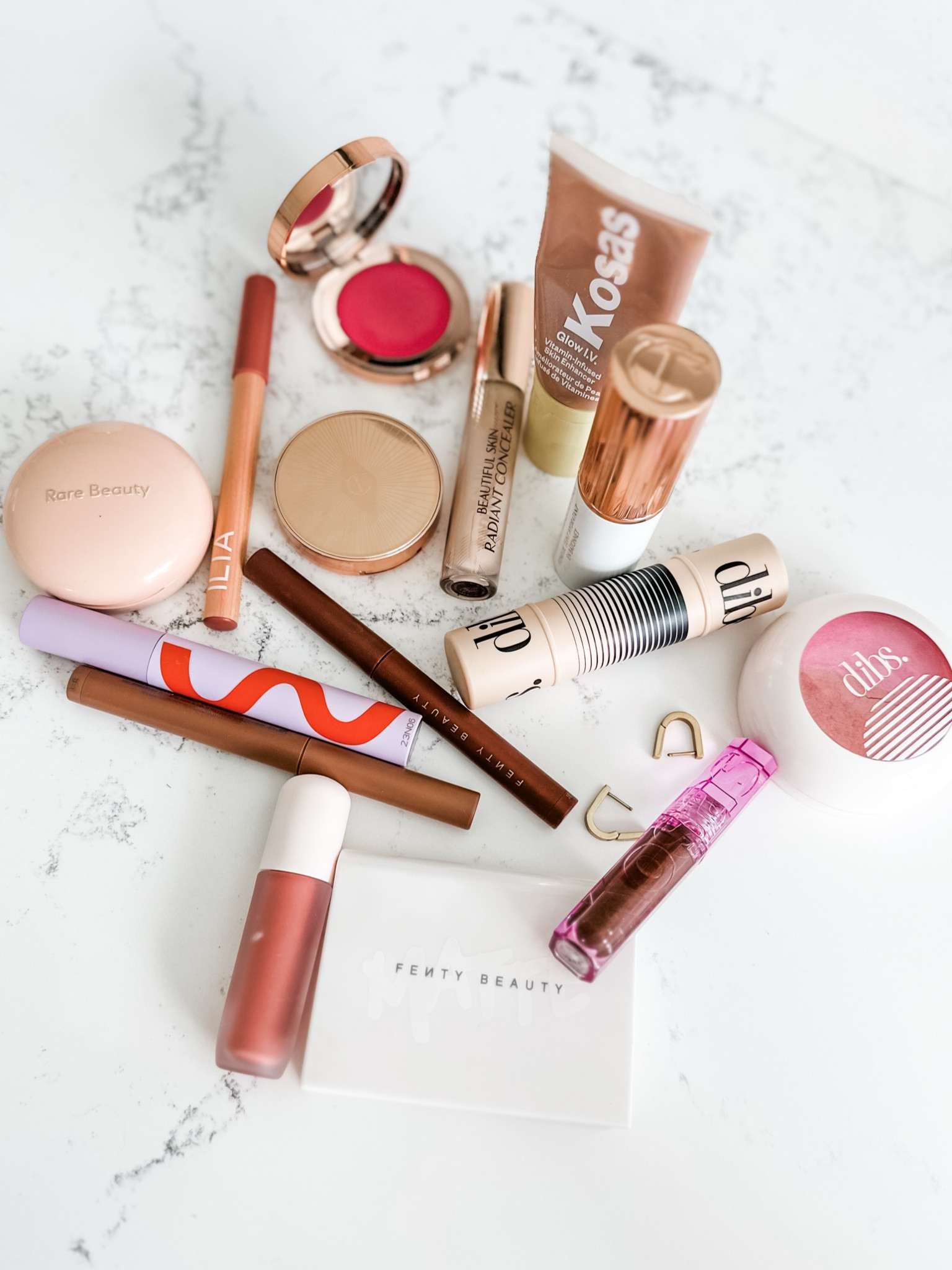 Makeup used today. 
My colors 👇🏻
CT cream blush : paradise pink & sun brushed glow
CT foundation stick: 7 medium
CT concealer: 4 fair
Dibs baked blush: pop star
Dibs bronzer stick: 5.5
Kosas glow IV: radiate
Kosas brow gel: dark brown
Fenty eye shadow stick: big truffle & Shroommate 
Kylie lipgloss: all yours 
Rare beauty highlighter: exhilarate 
Tower 28 mascara: brown (drift)


#makeup #makeuproutine 

#LTKFindsUnder50 #LTKStyleTip #LTKBeauty