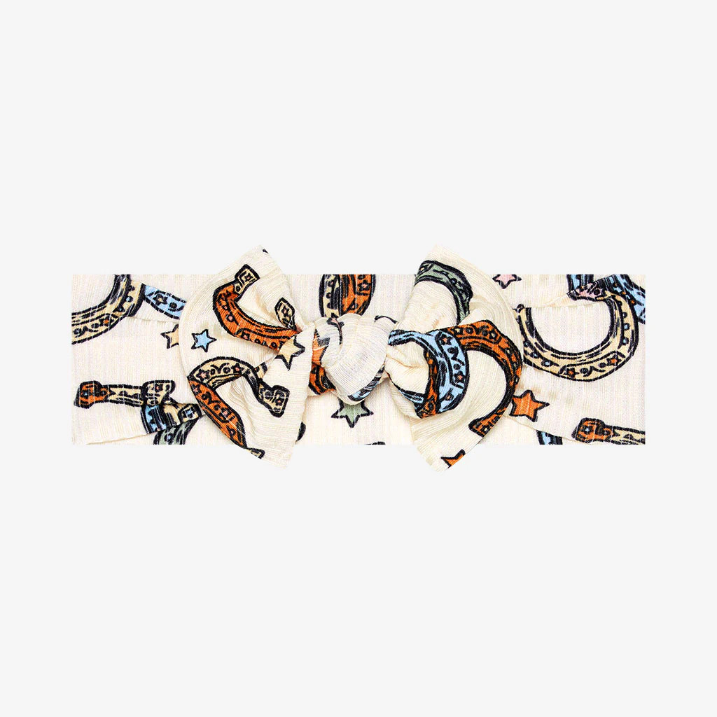 Horseshoe Cream Baby Girl Headwrap | Kidd | Posh Peanut