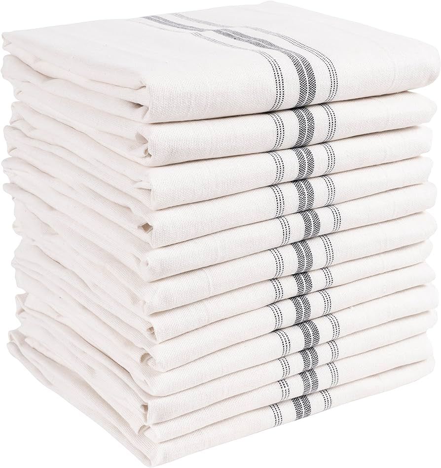 KAF Home Classic Farmhouse Stripe Kitchen Towels | Set of 12, 15" x 25", 100% Pure Cotton Dish To... | Amazon (US)