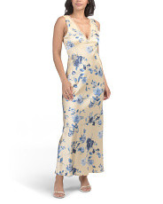Floral Printed Lace Trim Maxi Dress | Juniors | Marshalls | Marshalls