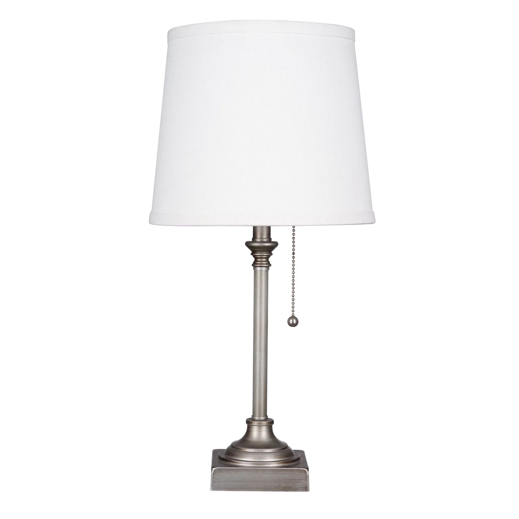 Mainstays Silver Metal Pull Chain Transitional Accent Lamp 19"H - Walmart.com | Walmart (US)
