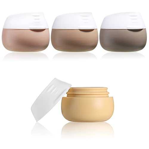 TSA Approved Travel Size Containers for Toiletries, Gemice Silicone Jars, Leak-proof Travel Accessories with Lid for Cosmetic Makeup Face Body Hand Cream (4 Pieces) (Apricot) | Amazon (US)