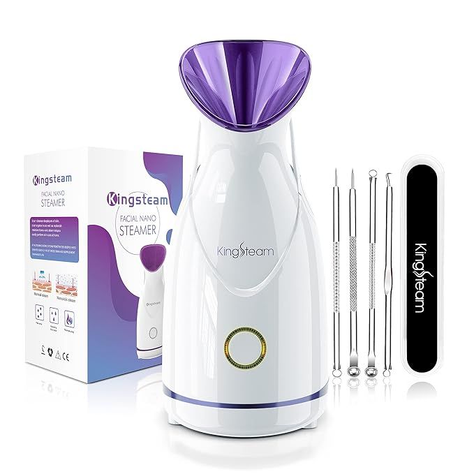 Kingsteam Nano Ionic Hot Mist Face Steamer - Professional Facial Steamer for Deep Cleaning - Faci... | Amazon (US)