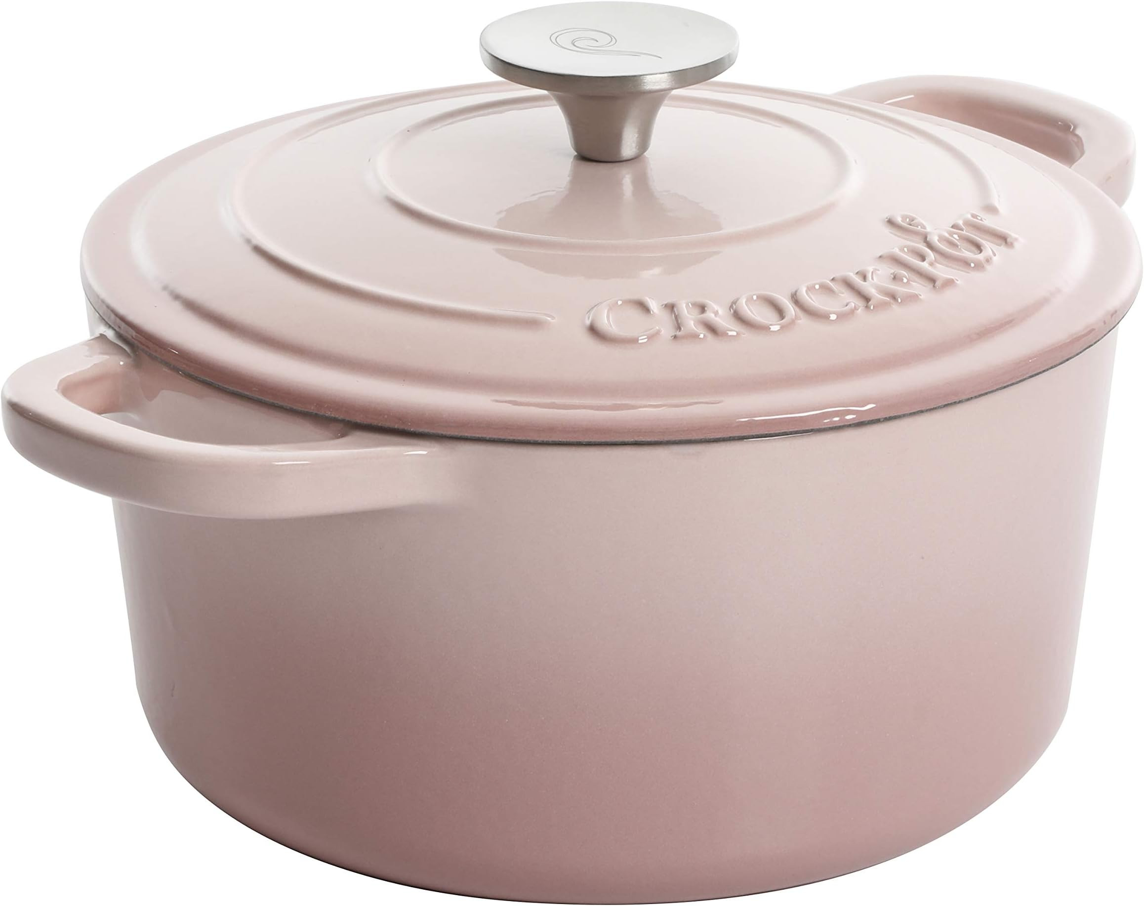 Crock-Pot Artisan Round Enameled Cast Iron Dutch Oven, 5-Quart, Pink Blush | Amazon (US)