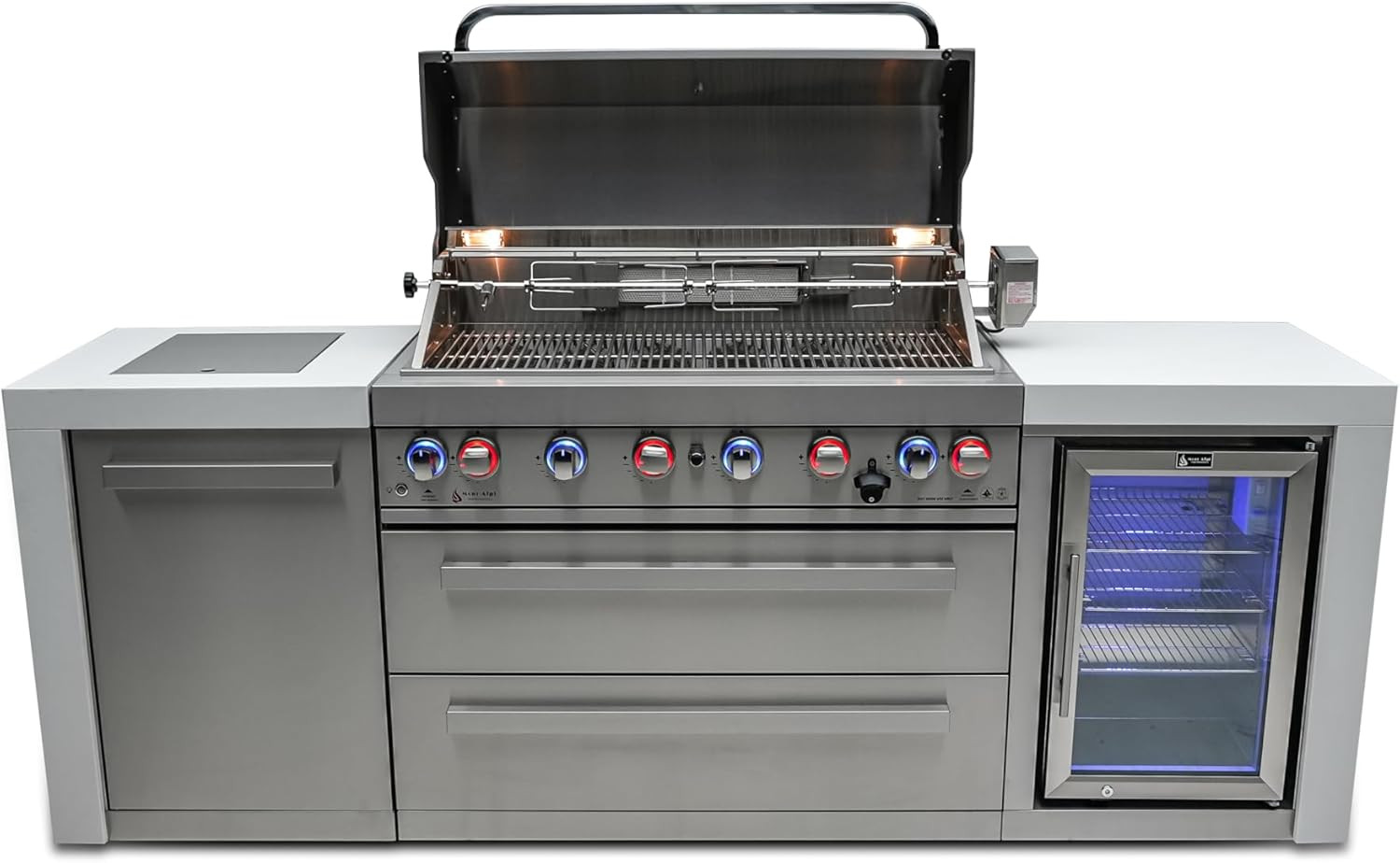 Mont Alpi MAi805- DFC 6 Burner 44-inch Stainless Steel Deluxe Modular Outdoor Kitchen Island BBQ ... | Amazon (US)