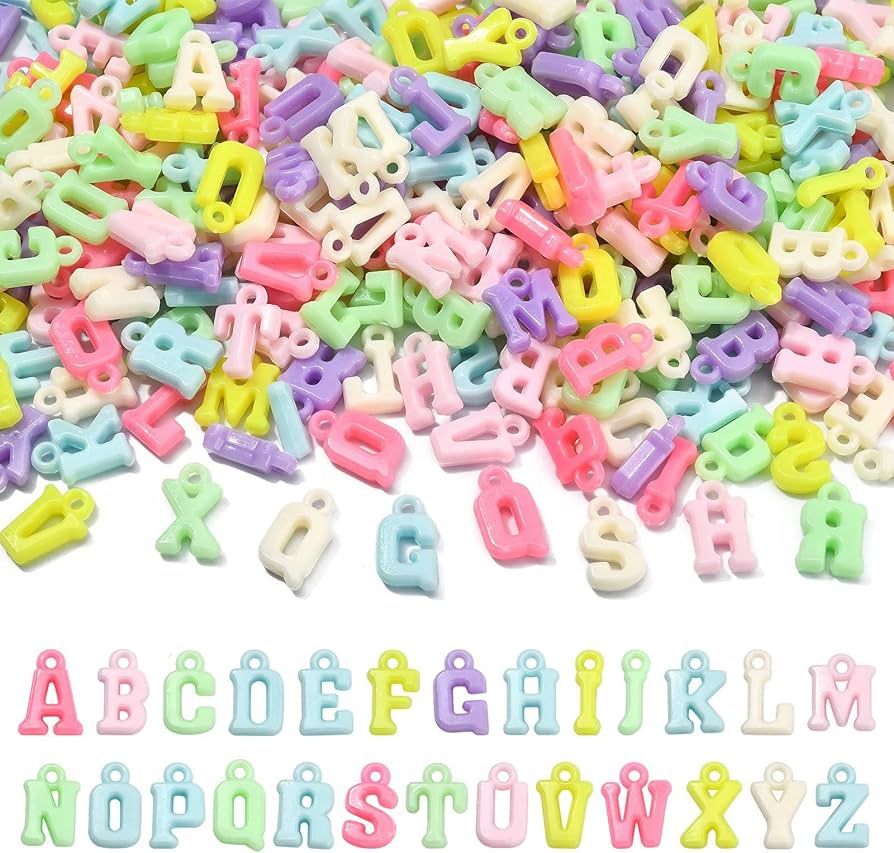 LiQunSweet 1000 Pcs Opaque Acrylic Mixed Letters Charm Alphabet Initial Charms for Earrings Neckl... | Amazon (US)