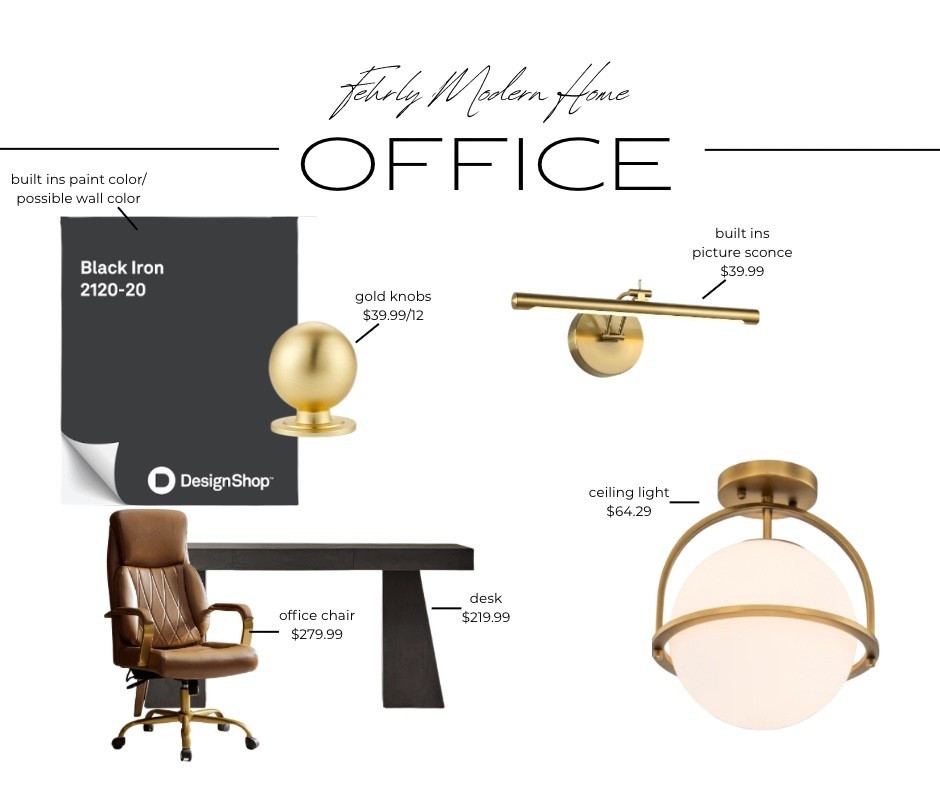 Dyck custom home build office finishes 